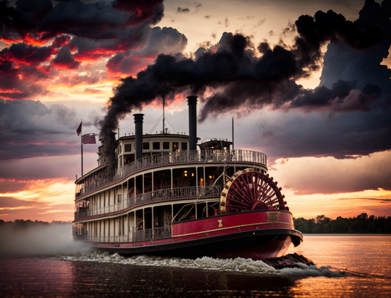 Steamboat Queen down the mighty Mississip